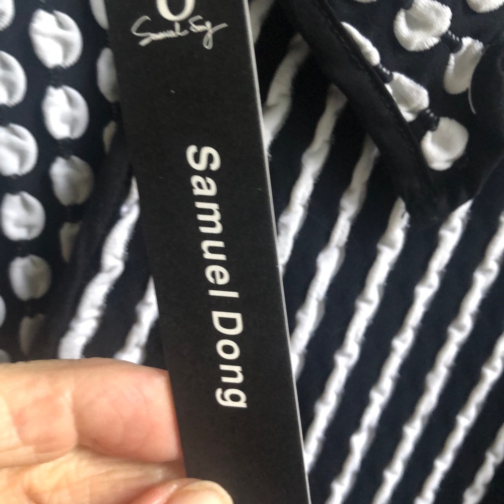 Samuel Dong Black and White Patterned Top